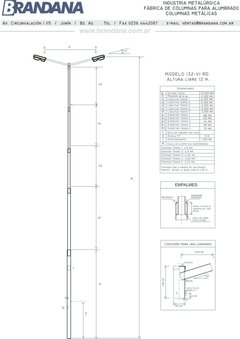 Columna con capuchón doble 12 m