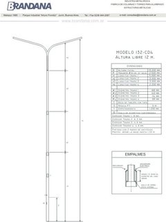 Columna con curva doble 12 m