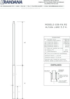 Columna parque 3,2 mts en internet