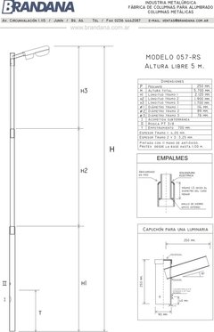 Columna con capuchón 5 m - columnasdealumbrado.com