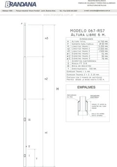 Columna parque 6 mts - comprar online