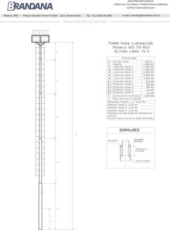 Torre para alumbrado de 15 m - columnasdealumbrado.com