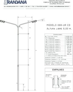 Columna con curva doble 8 m - tienda online