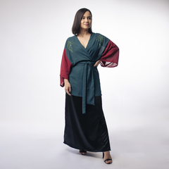 KIMONO KOI CURTO - VERDE E VINHO ( TAMANHO ÚNICO) - comprar online