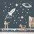 Kit Adesivos de Parede Decorativo Infantil Criança Espaço Astronauta Estrelas Foguete Planetas Satélite Nave #8 - loja online