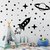 Kit Adesivos de Parede Decorativo Infantil Criança Espaço Astronauta Estrelas Foguete Planetas Satélite Nave #8 - comprar online