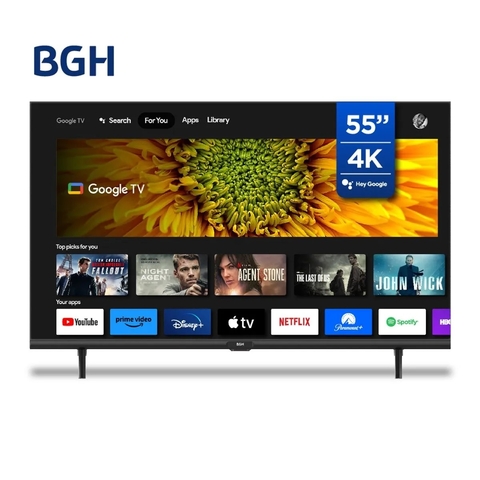 TELEVISOR BGH B5523U6G GOOGLE TV 4K UHD 55P.