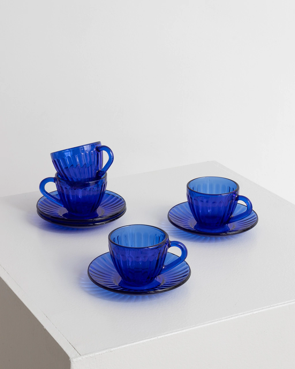 Taza de cafe azul set x 4