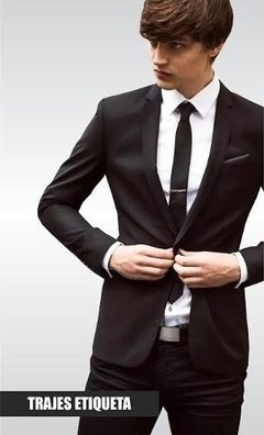 pantalón de vestir liso slim fit negro