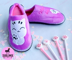 Pantufla violeta peluche Talle 42