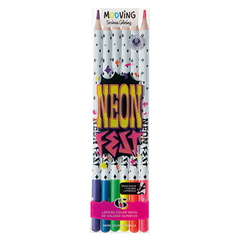 Lapices de colores neon x 6 largos