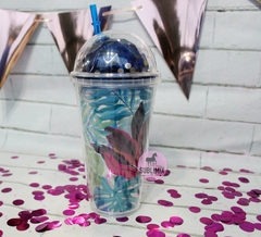 Vasos con glitter y diseño