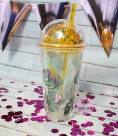 Vasos con glitter y diseño - comprar online