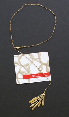collar otto corto, lariat de bronce con semillas - tienda online