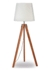 Lámpara de pie tipo trípode madera con pantalla apto LED - comprar online