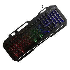 Teclado Gamer Com Fio LordTec QWERTY português Brasil ABNT Preto com LED