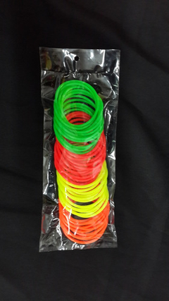 Pulseras Fluo Pack X 48 Uni .- Goma Fluorecente - Cotillon