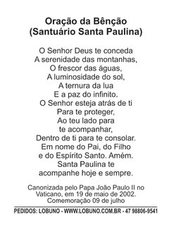 Oração Santa Paulina - 1000 unid na internet