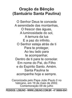 Oração Santa Paulina - 500 unid - comprar online