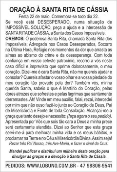 Oração á Santa Rita de Cássia - 500 und - comprar online