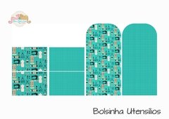 Bolsinha tiffany porta utensílios de costura para bolsa - Kit de tecidos - Exclusividade two Little Cats - Faça você mesma