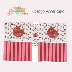 Kit tecido para jogo americano e faixa de pano de prato Cupcake