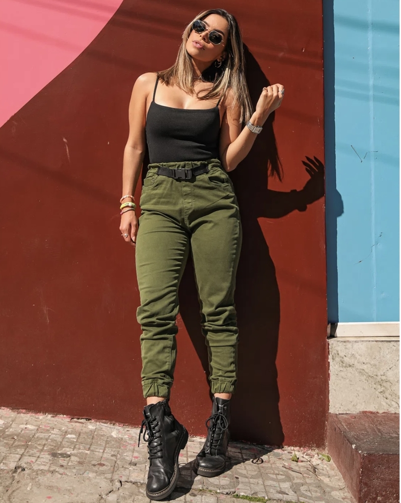 Calça jogger feminina verde hot sale militar