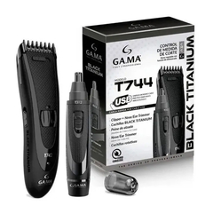 Corta Barba GA.MA T744 Titanium Clipper+Nose/Ear Trimmer Carga Por USB