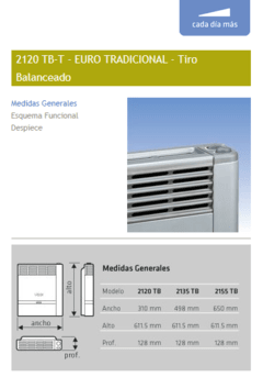 Calefactor Emege Euro 2120 SL TB - 2000 Calorias - Multigas - comprar online