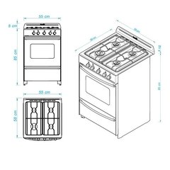 Cocina Escorial Master Blanca 56 cm - Multigas - comprar online