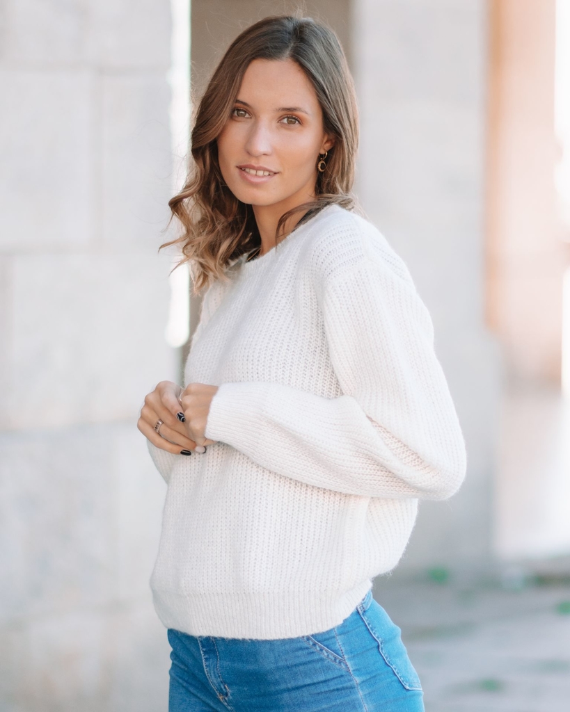 Sweater mujer tejido lana mohair colorido