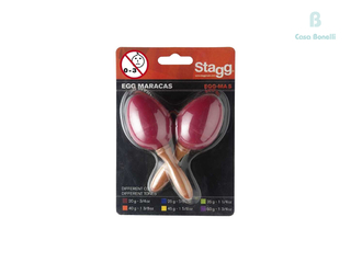 SEGMSRD Stagg Huevos Maracas con Mango Corto en color Rojo