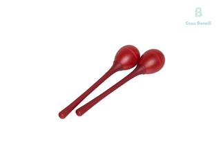 SEGMLRD Stagg Huevos Maracas con Mango Largo en color Rojo