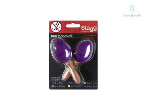 SEGMSPP Stagg Huevos Maracas con Mango Corto en color Púrpura