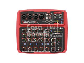 NVK-i08BT RED Novik Mixer sin potencia de 4 Canales & 1 Stereo