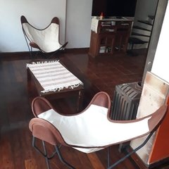 Sillón BKF con funda combinada de cuero y lona - El Grito - BKF Artesanal