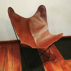 Sillón BKF con funda de cuero vacuno vaqueta - tienda online