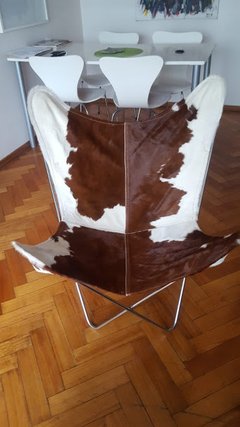 Sillon BKF con funda de cuero con pelo - El Grito - BKF Artesanal