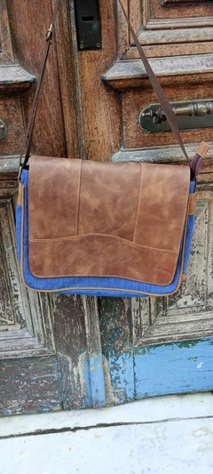 MORRAL DE LONA Y CUERO (grande) - tienda online