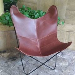 Sillón BKF con funda de cuero vacuno vaqueta - comprar online