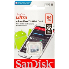 Tarjeta Micro Sd 64gb Clase 10 Memoria Sandisk Ultra - Recomendado para vídeo seguridad