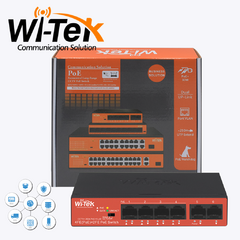 WI-PS205H SWITCH WI-TEK de largo alcance de 6 puertos 48V 100Mbps con 4 puertos PoE WI-PS205H