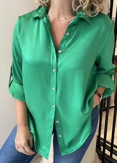 Camisa "Carol" Satin Verde