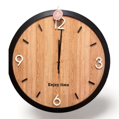 Reloj de Pared en Madera Marco Negro 50 cm