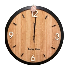 Reloj de Pared en Madera Marco Negro 50 cm