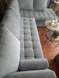 Sofa Esquinero Panne gris con almohadon tirado 2.80 X 1.90 MT en internet