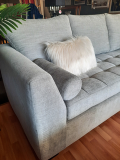 Sofa Esquinero Panne gris con almohadon tirado 2.80 X 1.90 MT - Jaspe Deco