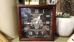 Reloj de Mesa Madera y Fondo Negro 20 cm con vidrio - Jaspe Deco