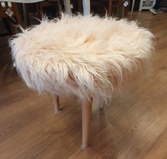 Banquitos Peluches Nordicos Redondos Patas de Madera 40 cm - tienda online