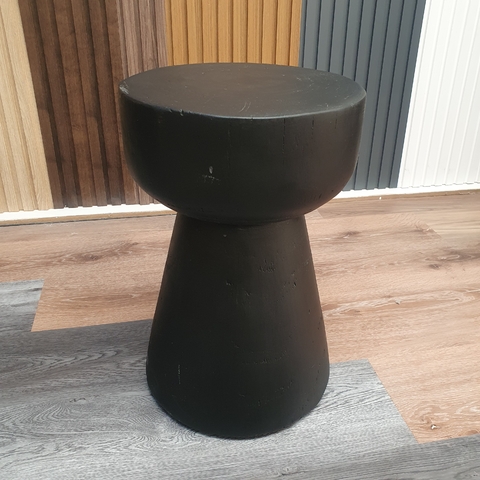 Banco madera pintada negro 30 cm